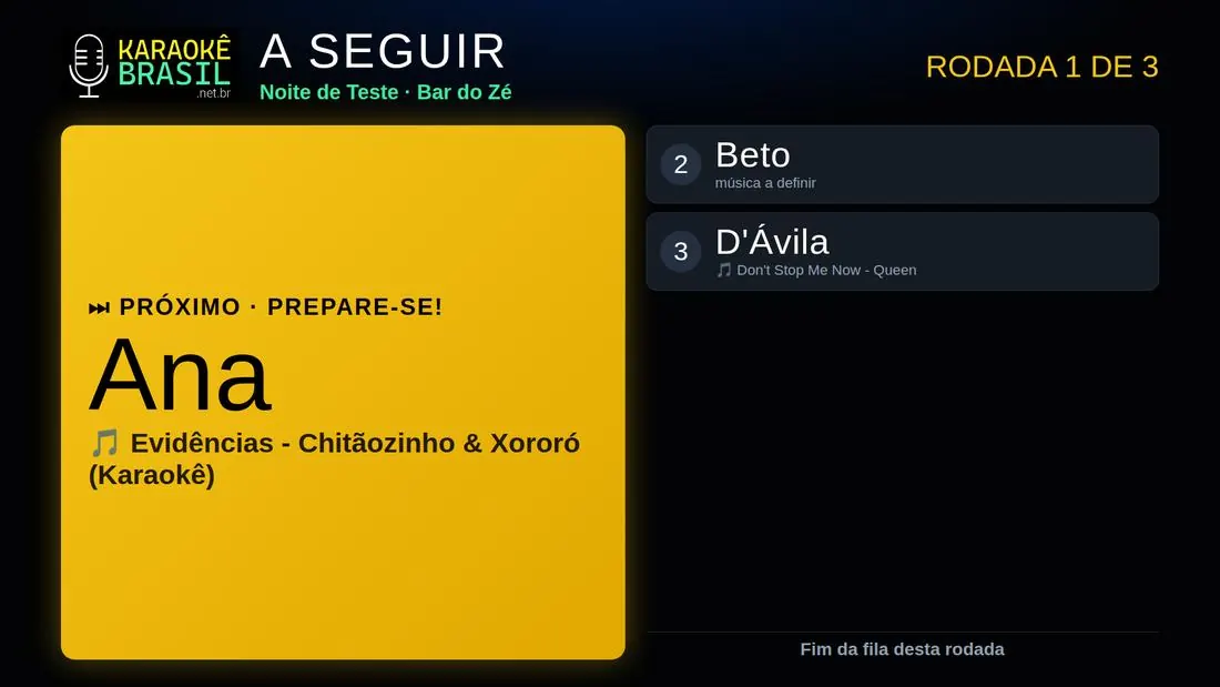 Tela 1 do projeto Karaokê Brasil